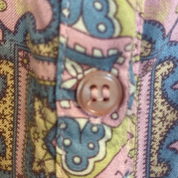 Native Youth Dress in plum, blue and gold with peplum - Picture 3 of 5